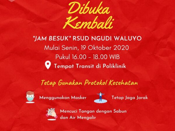Jam besuk RSUD Ngudi Waluyo Wlingi di buka kembali